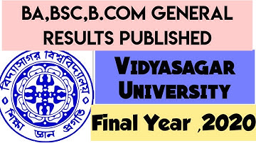 Vidyasagar University BA,BSc,BCom General Results Published | Final Year