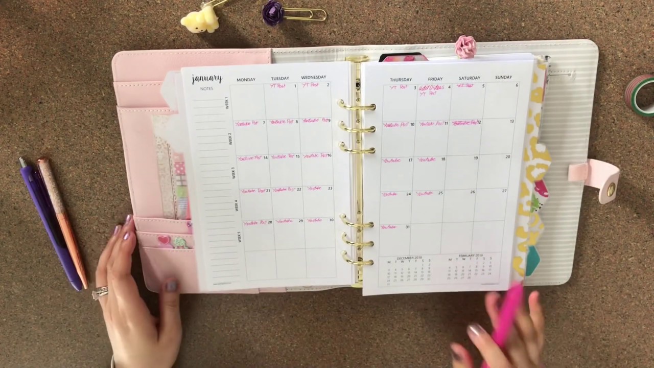 PLAN WITH ME | January 2019 | Glam Functional Memory Planning Planner | A5 Carpe Diem