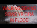 WALKING BEHIND SGWD YR EIRA, BRECON BEACONS, WALES IN FLOOD