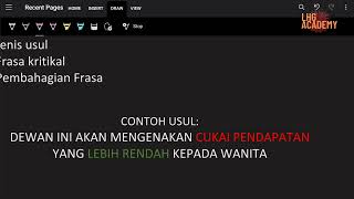 Belajar Debat Ala Parlimen - Topik 1: Definisi & Konsep