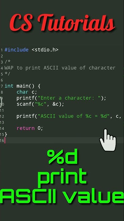 Program to print ASCII value of character | C programming | #shorts # ...