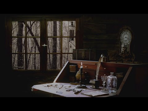 Writer's Room with Ravel's Music (Typewriter, Winter Sound) | Winter Ambience ASMR