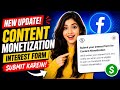 ✅ Facebook Content Monetization Update 2026 🤑 | Submit Interest Form Kaise Kare?