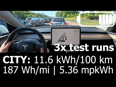 Tesla Y Long Range RWD: City Energy Power Consumption Economy Test Range mpkWh kWh/100 km ModelY