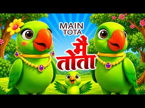 Main Tota Main Tota | मैं तोता मैं तोता | Mitthu Mitthu | Popular Hindi Rhymes For Children #rhymes