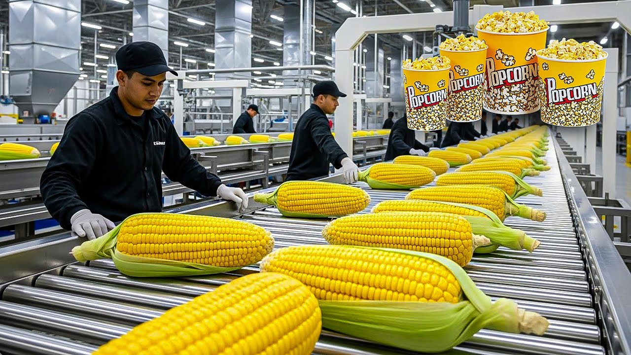 Inside the Popcorn Factory - How Movie-Theater Popcorn Is Mass-Produced (Full Process)