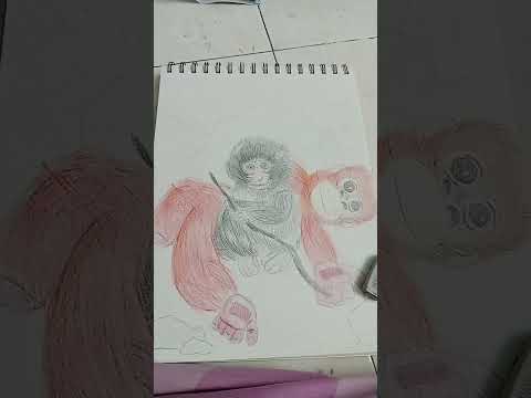 punch and the monkey plush drawing#shorts #art