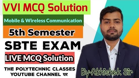 VVI MCQ || Mobile & Wireless Communication || SBTE EXAM || 5th Semester