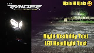 TVS Raider 125 Night Visibility Test | LED Headlight Test | UP65 Racers