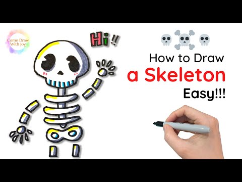 How to Draw Skeleton For Kids - DrawingNow