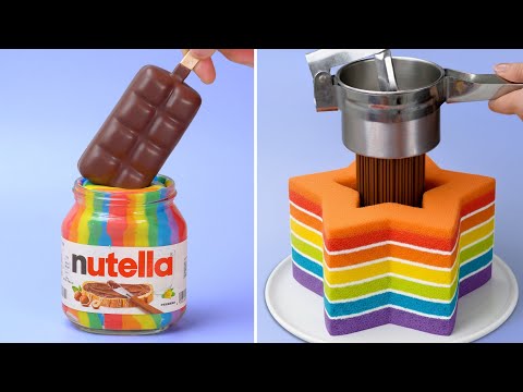 🍫 Schokoladenbrunnen-Challenge | Regenbogen-Kuchenrezept: Lecker,schnell und einfach!