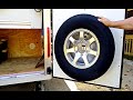 E41 Mounting Tire To Make More Storage – Cargo Trailer To Travel Trailer Conversion