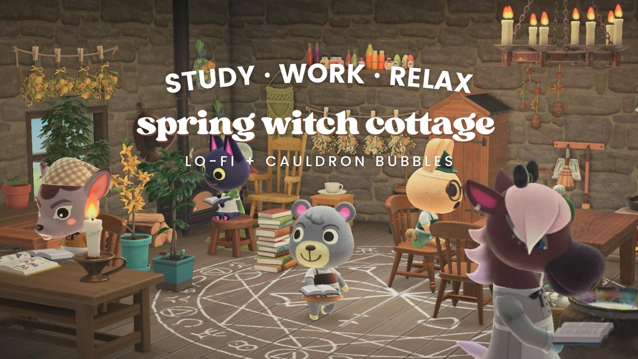 Spring Witch Cottage 🧹 1 Hour Ghibli Inspired Lo-fi 🌿 No Midroll Ads | Study Music | Work Aid 🎧