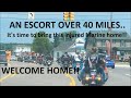 Police & Fire Dept Plus Patriot Guard Riders Escort Injured Marine Home! | Jason Asselin