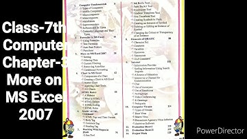 Class-7th ( Chapter- 3 More on MS Excel 2007)