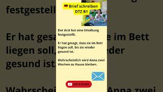 🇩🇪 Briefe / E-Mail schreiben DTZ A2/B1 - Kind ist krank заболел ребёнок  #dtz #dtzb1 #briefschreiben