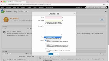 Alfresco Governance Services 2.6 - Create a Records Management site