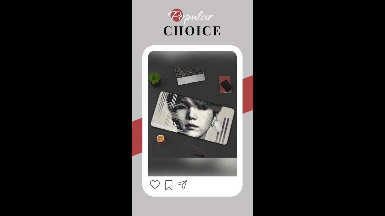 Yoongi Black & White Desk Mat | SUGA Pad | K-Pop Office Decor | Agust D Desk Protector | ARMY Gif...