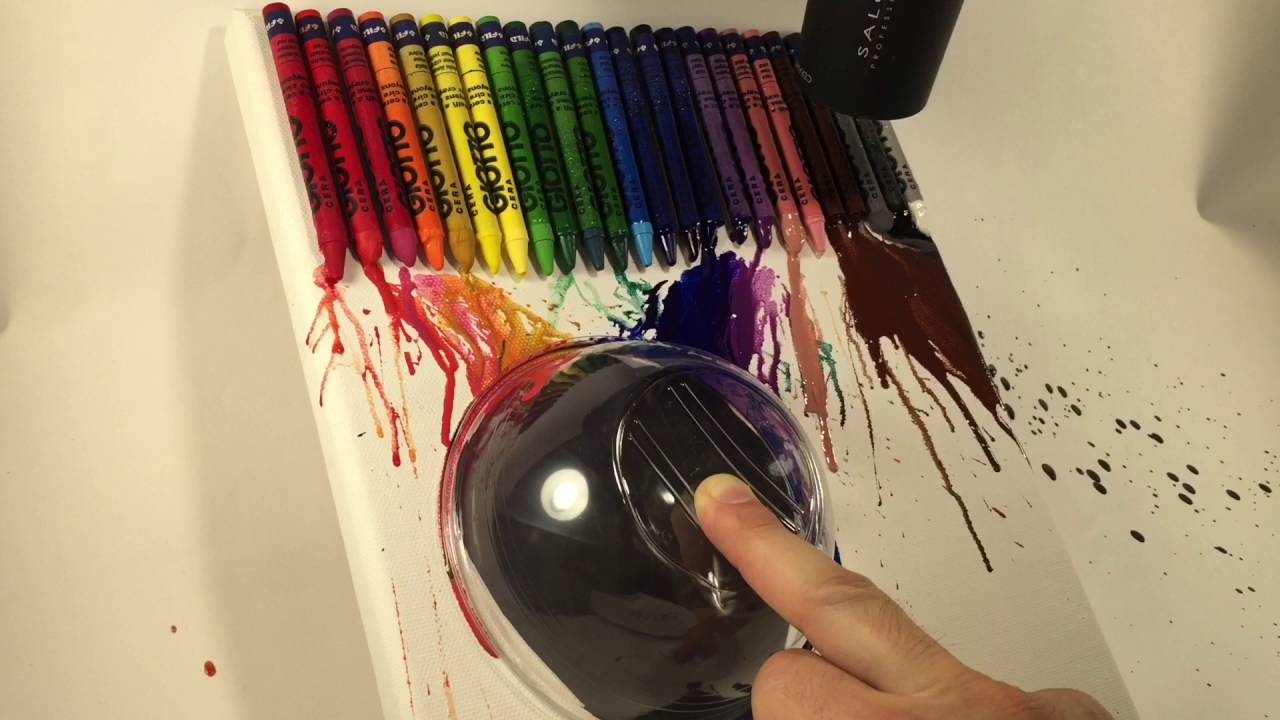 Crayon Melting Art Pastelli a cera fusi con il phon creano l Crayon Melting Art Pastelli a cera fusi con il phon creano l arcobaleno