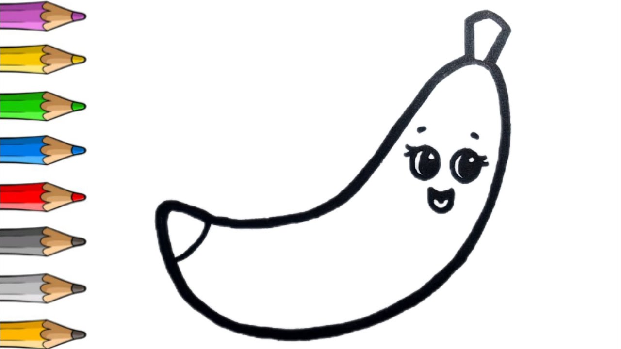 Banana 🍌drawing, coloring, painting for kids & toddlers ll How to draw ...