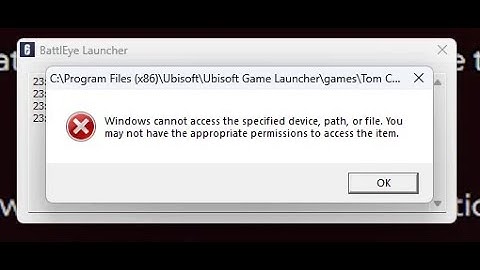 Fixing Error Windows Cannot Access The Specified Device Path Or File in Rainbow Six Siege