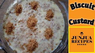 Vanilla Custard With Biscuit |  How To Easy Make Custard Recipes |  Custard Recipes #Junjuarecipes