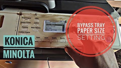 HOW TO CHANGE BYPASS TRAY PAPER SIZE SETTING ON KONICA MINOLTA 206 / 226 / 215 / 210 / 250i / 205 i