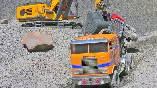 Heavy RC Machines And Vehicles Work Hard at the real construction site