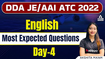 DDA JE/AAI ATC 2022 | English | Most Expected Questions #4