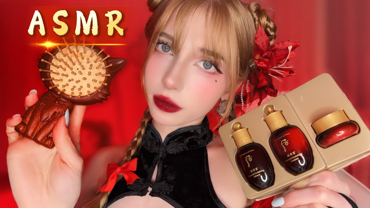 АСМР Китайский массаж ❤️🥰🧼если тебе тревожно🌸 *расческа, шепот*