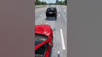 Rear End Collision Caught from Behind  Red Sedan Hit Hard in Realistic Crash Simulation #shorts