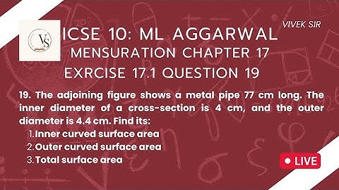 ICSE Class 10 | M.L. Aggarwal Mensuration | Exercise 17.1 Q19 | Solution by Vivek Sir