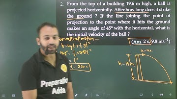 Pfp-2 motion in a plane :From the top of a building 19.6m high a ball is projected horizontally