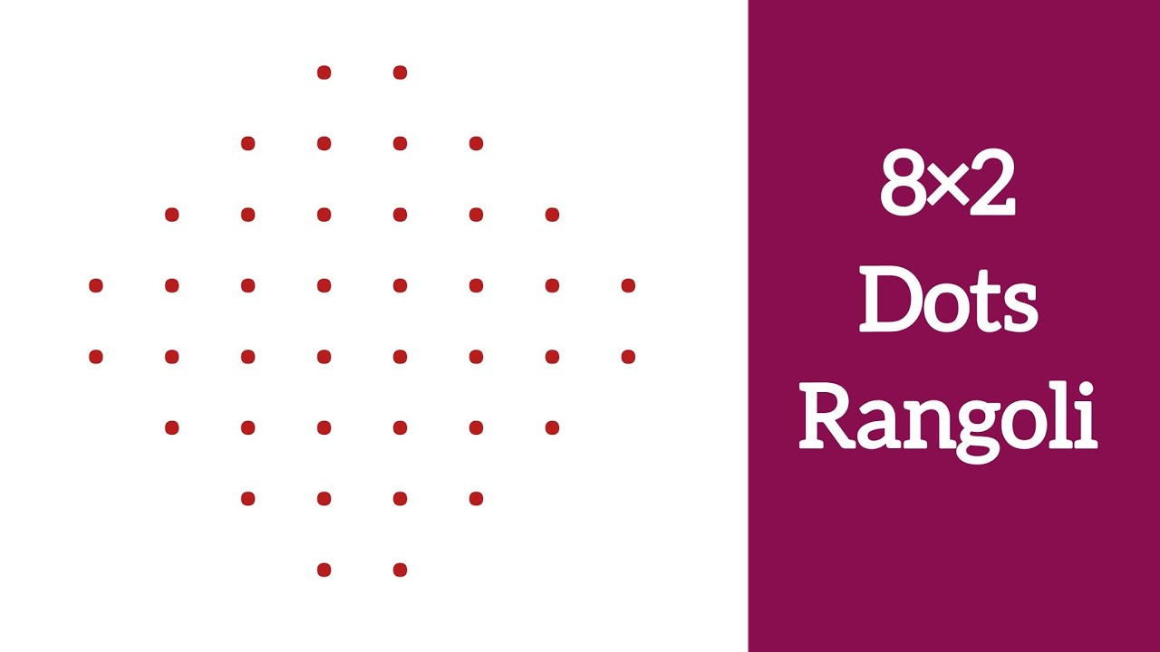 8×2 dots daily use simple rangoli design 🌷 small rangoli design 