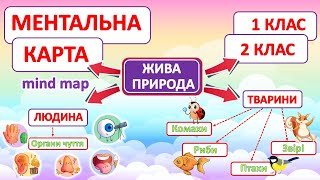 Ментальна карта "ЖИВА ПРИРОДА" | Я досліджую світ | 1, 2 класи | mind map