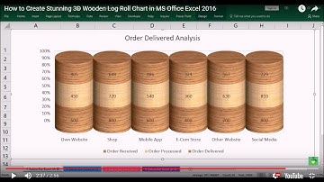 how to make a 3D wooden log roll infographic chart in excel 2016