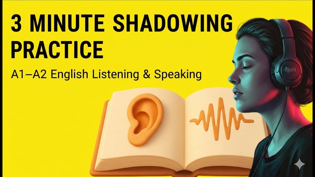 3 Minute Shadowing Practice for Beginners | A1–A2 English Listening ...