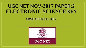 UGC NET NOV 2017 ELECTRONIC SCIENCE PAPER2 OFFICIAL KEY
