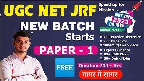 UGC NET JRF New batch start /UGC NET 1St paper syllabus in Hindi /