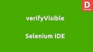 Selenium IDE verifyVisible