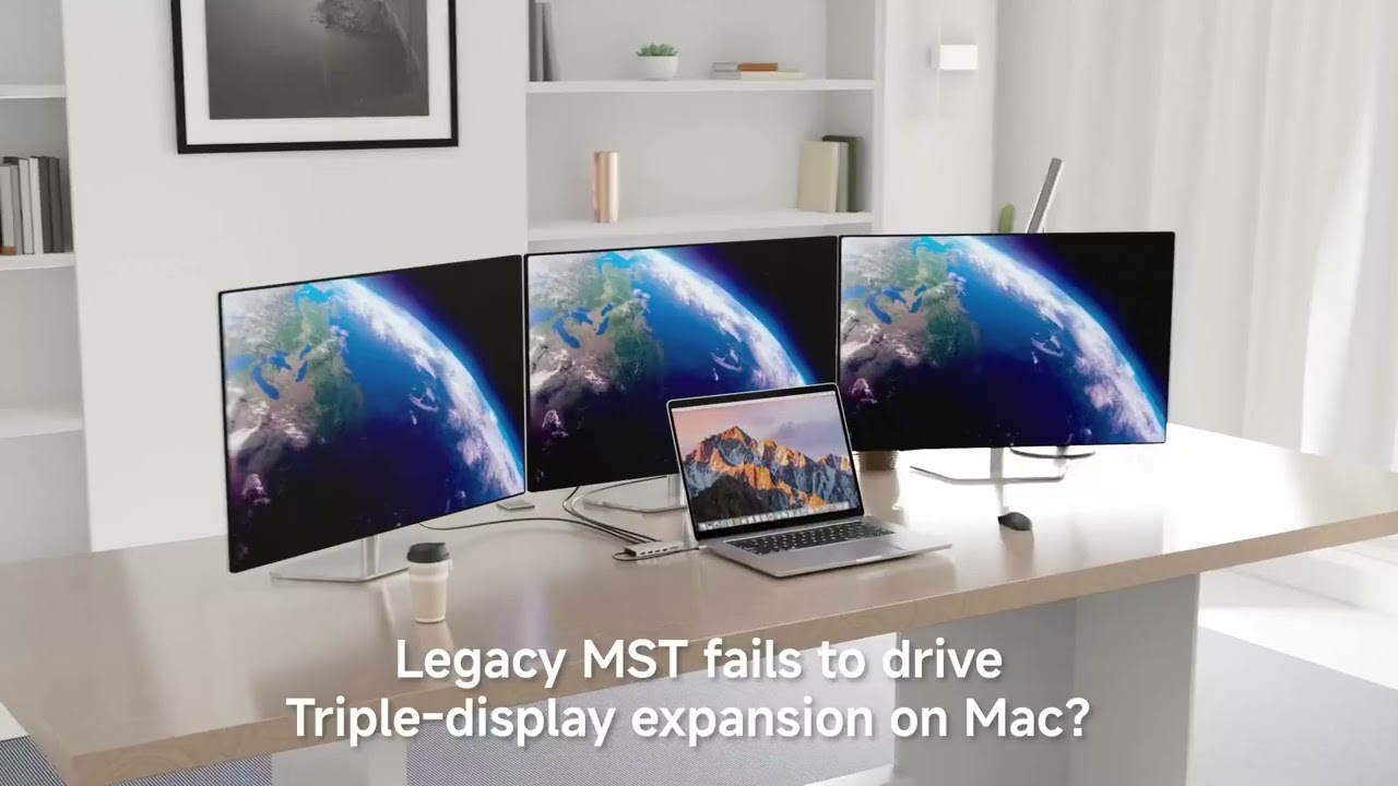 WAVLINK Quad Monitor Adapter: 4 Displays for Mac & PC | 4K & 1080p Multi-Screen Setup!