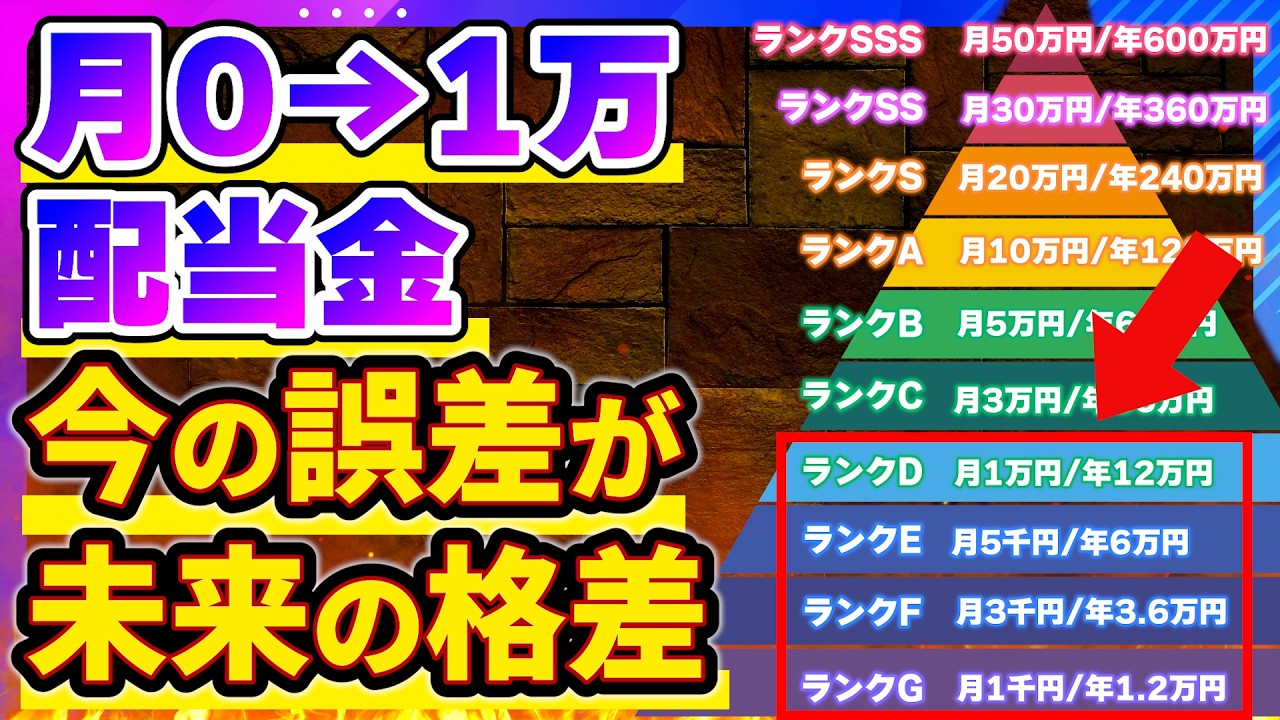 【保存版】配当金ピラミッド初級ゾーン完全解説｜G〜Dを段階別に解説｜月0円→1万円まで