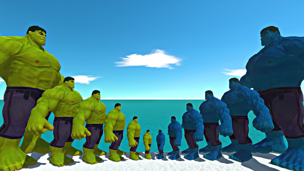 Растущий Зеленый Халк против Растущего Синего Халка — Боевой симулятор Animal Revolt