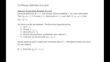 2.5 Precise Definition of a Limit