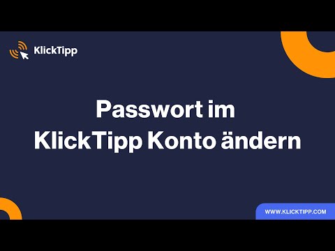 Passwort im KlickTipp Konto ändern
