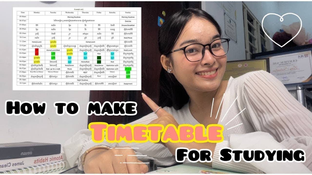 How to make TIMETABLE for studying 📚 - YouTube