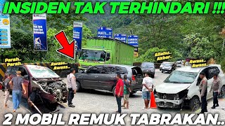 MERINDING., TEPAT DI DEPAN MATA !!! 2 Mobil Remuk Tabrakan, Bagian Depan Rusak Parah & Kaca Pecah