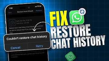 Fix "Could Not Restore WhatsApp Chat History" Issue on iPhone | Restore WhatsApp Chat History