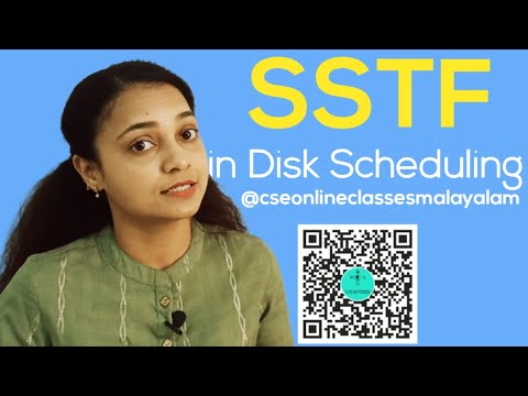 Shortest seektime first algorithm in disk scheduling with example in Malayalam | chapters