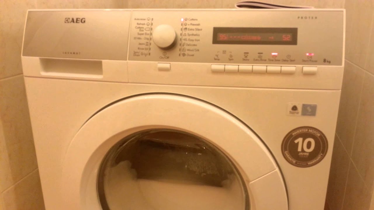 AEG Lavamat 76285 FLE washing machine noise level test YouTube
